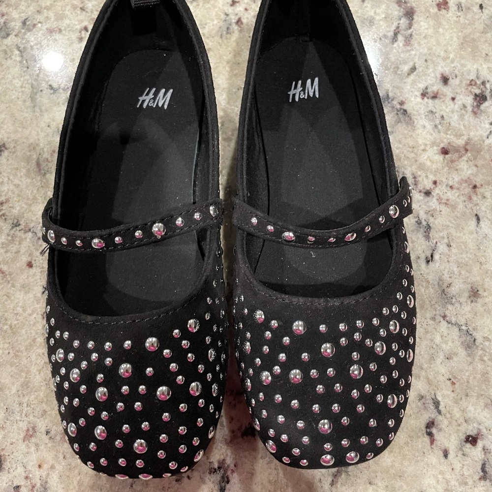 H&M Black Kids Shoes with Rhinestone Accents